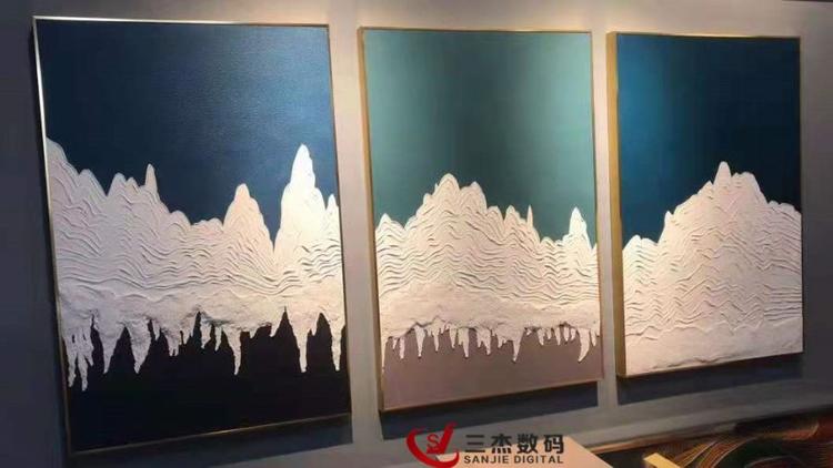 革新石材裝飾 理光UV平板打印機引領3D背景墻批量制作新風潮